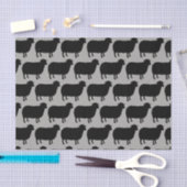 Papier Mousseline Motif de silhouettes de moutons noirs (Artisanat)