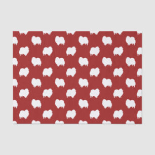 Papier Mousseline Motif de silhouettes de Spitz Nain Rouge