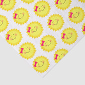 Papier Mousseline Motif de soleil rose et jaune (Détail)