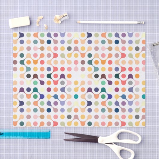 Papier Mousseline Motif de structure moléculaire (Artisanat)