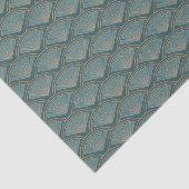Papier Mousseline Motif de style Art déco en bleu turquoise (Détail)