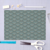 Papier Mousseline Motif de style Art déco en bleu turquoise (Artisanat)