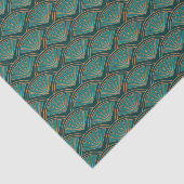 Papier Mousseline Motif de style Art déco en vert turquoise (Détail)