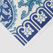 Papier Mousseline Motif de style marocain bleu et blanc (Détail)