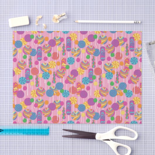 Papier Mousseline Motif de sucrerie de lucettes (Artisanat)