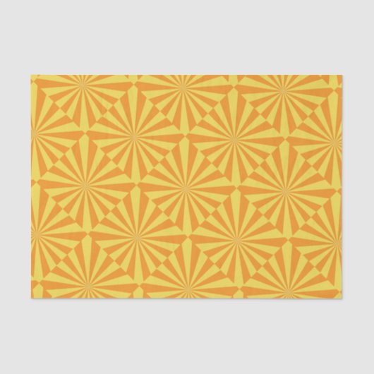 Papier Mousseline Motif de Sunburst Jaune et Orange (Recto)