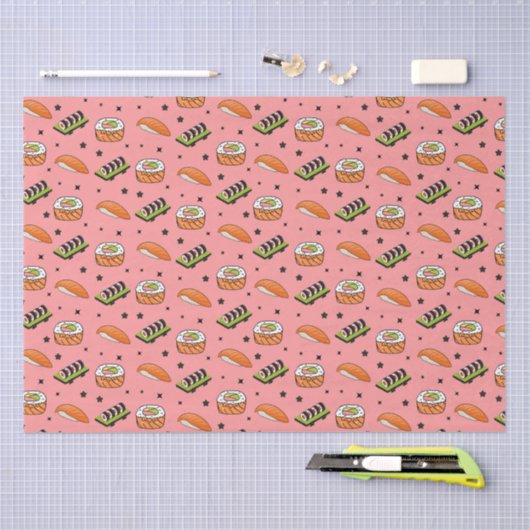 Papier Mousseline Motif de sushi (Artisanat)