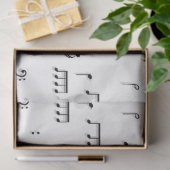 Papier Mousseline Motif de symboles Black & White Music Notes (Cadeau)