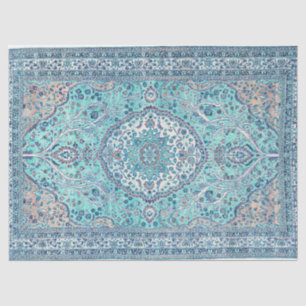 Papier Mousseline Motif de tapis bleu vintage