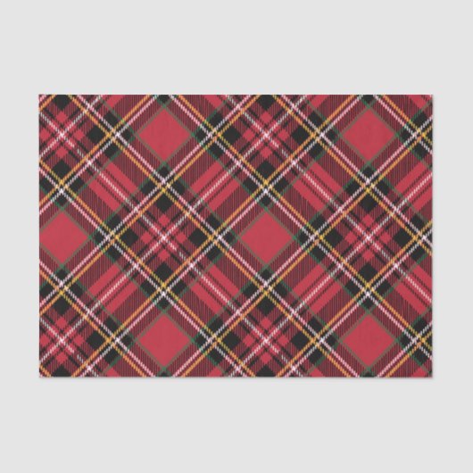 Papier Mousseline Motif de tartan de Noël (Recto)