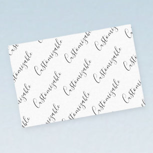 Papier Mousseline Motif de texte de script moderne modifiable   Noir