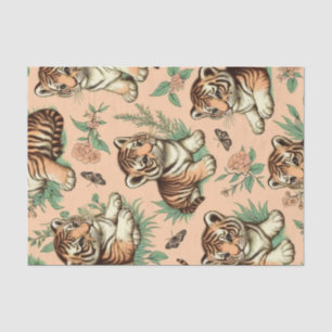 Papier Mousseline Motif de tigre de bébé Vintage