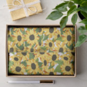 Papier Mousseline Motif de tournesol jaune (Cadeau)