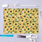 Papier Mousseline Motif de tournesol jaune (Artisanat)