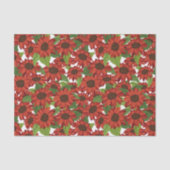 Papier Mousseline Motif de tournesol rouge (Recto)