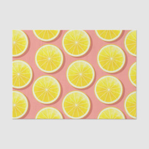 Papier Mousseline Motif de tranches de citron d'été
