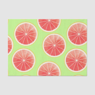 Papier Mousseline Motif de tranches de pamplemousse rose