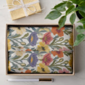 Papier Mousseline Motif de tricot botanique Couleurs pastel vintage (Cadeau)