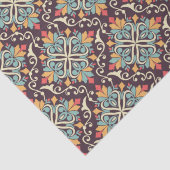 Papier Mousseline Motif de tuiles florales (Détail)