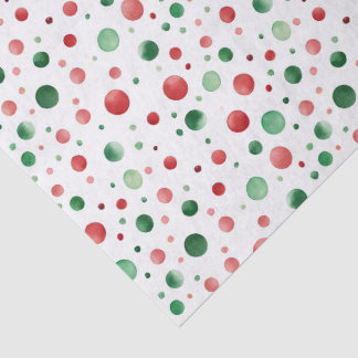 Papier Mousseline Motif de vacances à pois rouges et verts