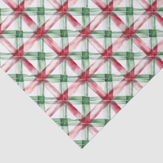 Papier Mousseline Motif de vacances vert et rouge