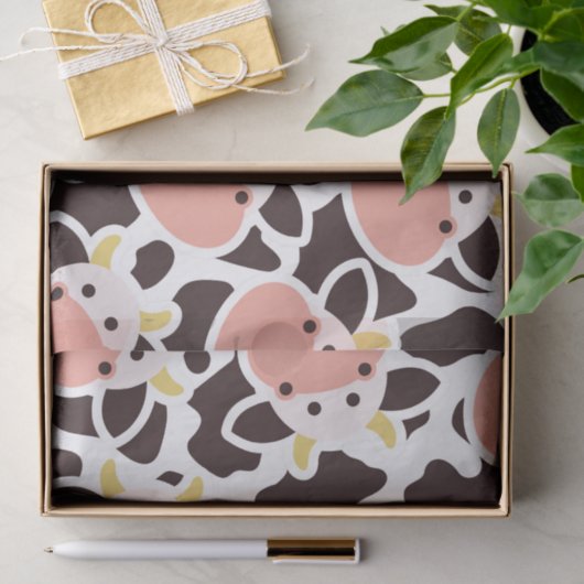 Papier Mousseline Motif de vache mûre (Cadeau)