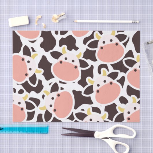 Papier Mousseline Motif de vache mûre (Artisanat)