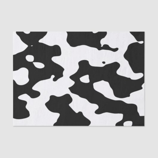 Papier Mousseline Motif de vache noir et blanc (Recto)