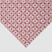 Papier Mousseline Motif de variation Asanoha Rouge Oriental Blanc (Détail)