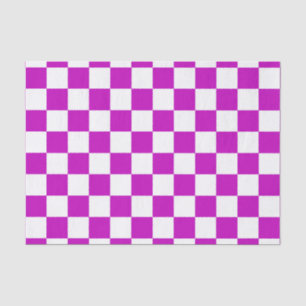 Papier Mousseline Motif de vérification À damiers blanc violet
