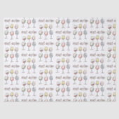 Papier Mousseline Motif de verre à vin gribouillé joyeux Noël (Recto)