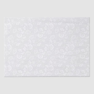 Papier Mousseline Motif de vigne florale blanche sur gris clair