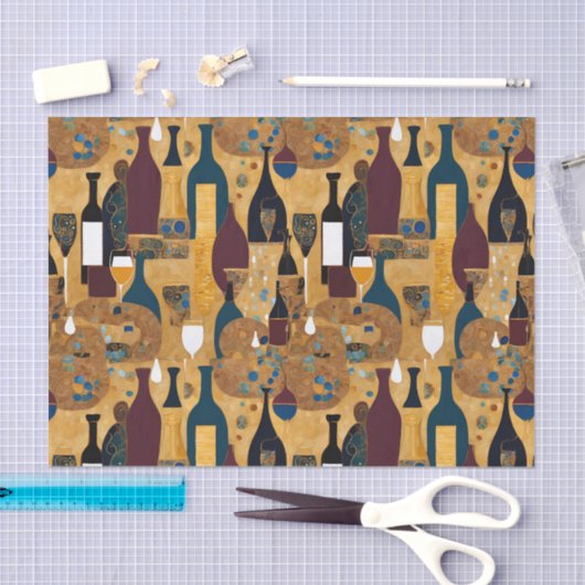 Papier Mousseline Motif de vin moderne (Artisanat)