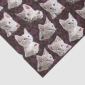 Papier Mousseline Motif de visages de chat de Kitty avec l'image de (Détail)