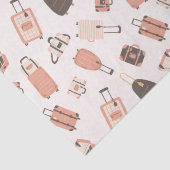 Papier Mousseline Motif de voyage de valise rose et Brown (Détail)