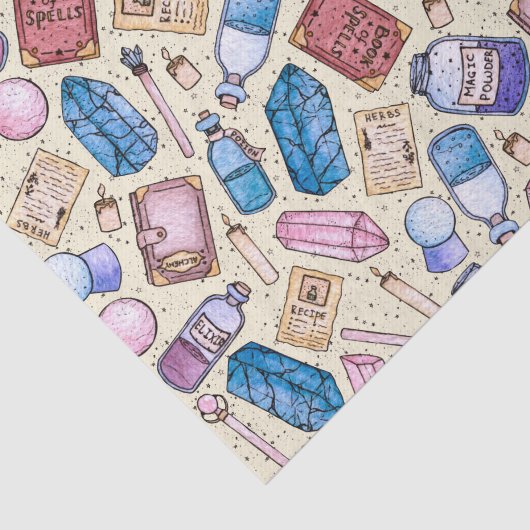 Papier Mousseline Motif de Witchy d'aquarelle (Détail)