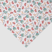 Papier Mousseline Motif d'écharpes et de gants d'hiver (Détail)