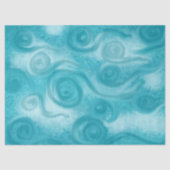 Papier Mousseline Motif découpage bleu ciel tourbillonnant fantaisis (Recto)
