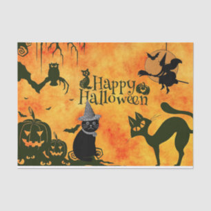 Papier Mousseline Motif découpage Halloween effrayant