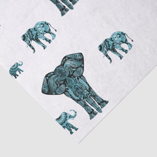 Papier Mousseline Motif d'éléphant (Détail)