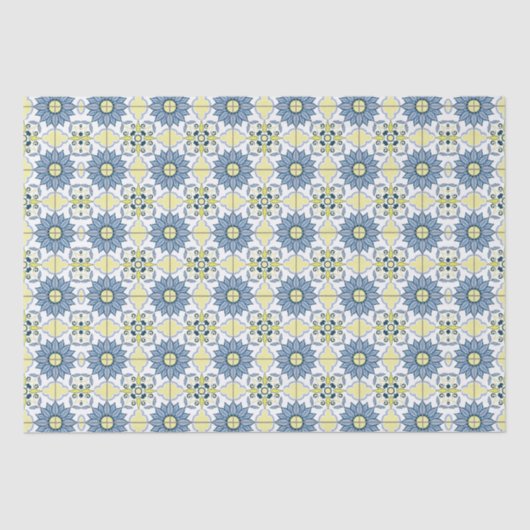 Papier Mousseline Motif Delft Tile (Recto)