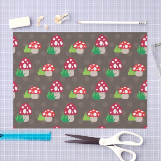 Papier Mousseline motif d'enfants de champignon (Artisanat)