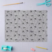 Papier Mousseline Motif déplaisant Black Spider sur Grey (Artisanat)