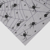 Papier Mousseline Motif déplaisant Black Spider sur Grey (Détail)