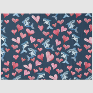Papier Mousseline Motif des amateurs de requins mignons