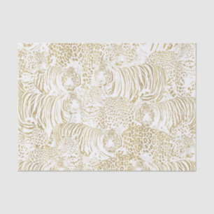 Papier Mousseline Motif des animaux de tigres léopard d'or