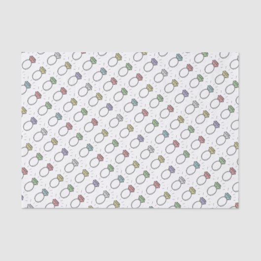 Papier Mousseline Motif des anneaux de diamant illustrés (Recto)