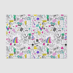 Papier Mousseline Motif des années 80 de couleur mignonne