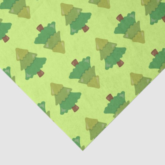 Papier Mousseline Motif des arbres sur vert (Détail)
