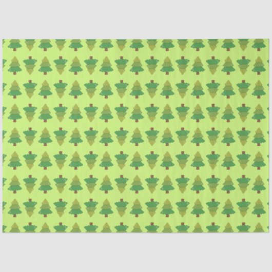 Papier Mousseline Motif des arbres sur vert (Recto)